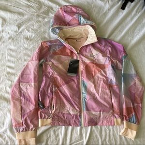 NWT Nike Shield Flash Reflective Geometric Print Pink Windbreaker Jacket